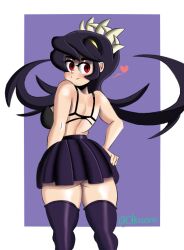  1girls ass big_ass big_breasts bra breasts filia_(skullgirls) olimoonn skirt skullgirls  rating:explicit score: user:bot