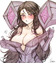 2019 armor blush bodysuit breasts cleavage cute eress eresss2 heart_eyes kai'sa league_of_legends loose_hair riot_games undressing void rating:Explicit score:79 user:ZiidroC