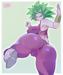 1girls absurdres anus anus_peek ass big_ass big_breasts breasts cameltoe crystalcheese dragon_ball dragon_ball_super earrings erect_nipples female female_only fusion green_hair highres kefla large_breasts legendary_super_saiyan light-skinned_female light_skin looking_at_viewer looking_back nipples potara_earrings pussy saiyan short_hair solo spiky_hair super_saiyan super_saiyan_2 rating:Explicit score:250 user:justausername