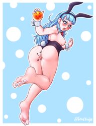 1girls absurdres accidental_exposure animal_ears areola ass bare_shoulders barefoot bent_over black_leotard blue_eyes blue_hair blue_nails blush bow bowtie breasts bulma bulma_(bunny) bulma_briefs bunny_ears bunny_girl bunny_tail bunnysuit cleavage curvy dragon_ball dragon_ball_(object) erect_nipples exposed exposed_nipples exposed_pussy fake_animal_ears feet female from_behind highres large_ass leotard lewdsaiga long_hair looking_at_viewer looking_back medium_breasts nail_polish nipples open_mouth panties polka_dot pussy ripped_clothing shiny shiny_hair shiny_skin simple_background smile soles solo strapless surprised tail teal_hair teenage_bulma teenage_girl teenager thighs wardrobe_malfunction wrist_cuffs rating:Explicit score:156 user:fetishman11