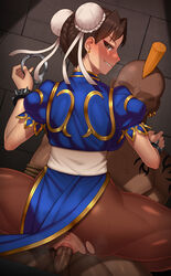 1girls absurdres brown_eyes brown_hair capcom chinese_clothes chun-li clothing cowgirl_position faceless_male female female_on_top female_rapist femdom hair_bun handcuffs male male_rape_victim mature_female mohawk nt00 pantyhose policewoman rape reverse_rape seductive_smile sex smile straight street_fighter tied_down torn_pantyhose rating:Explicit score:132 user:Reizo40