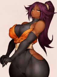 1girls big_breasts bleach breasts cameltoe cleavage dark-skinned_female dark_skin erect_nipples female female_only fumio_(rsqkr) large_breasts looking_at_viewer nipples pokies shihouin_yoruichi solo thick_thighs wide_hips rating:Explicit score:523 user:justausername