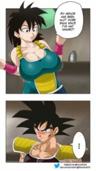 1girls bardock big_breasts black_eyes black_hair blush breast_expansion breasts dragon_ball dragon_ball_super female fran-hen741 gine huge_breasts light-skinned_female light_skin long_hair male nosebleed pseudocel psuedocel saiyan spiky_hair surprised rating:Safe score:158 user:Fran-Hentai