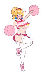 ! 1girls accidental_exposure big_ass big_breasts blonde_hair blue_eyes blush breasts cheerleader cheerleader_uniform clothing crop_top crown earrings female female_only full_body human human_only jewelry jumping large_breasts looking_down mario_(series) midriff navel nintendo no_bra pasties pink_lipstick pink_pom_poms pom_poms ponytail princess_peach rizdraws royalty shirt simple_background skindentation skirt sneakers solo standing standing_on_one_leg star star_pasties stockings surprised thighhighs thighs tied_hair underboob white_background yellow_pasties zettai_ryouiki rating:Questionable score:464 user:Rizdraws