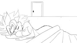 1boy 1girls angry animated artist_self-insert bangs bed bed_sheet bedroom big_breasts black_and_white bouncing_breasts breast_hold breast_jiggle breast_squish breasts caulifla cellphone conversation curvaceous curvy curvy_figure dialogue dragon_ball dragon_ball_super female fit fit_female hair hanging_breasts hips long_hair male mp4 no_sound nude nude_female phone poke pseudocel saiyan sideboob smile talking toned toned_female twitter video violence voluptuous wide_hips rating:Questionable score:129 user:dunno92