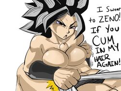 1boy 1girls angry armwear big_breasts big_hair black_eyes black_hair breast_squeeze breast_squish breasts caulifla couple dialogue dragon_ball dragon_ball_super duo erect_penis erection faceless_male female female_focus female_saiyan fit fit_female grabbing_shirt hair huge_breasts long_hair male muscular muscular_female muscular_male offscreen_character offscreen_male paizuri penis penis_between_breasts pseudocel pulling_shirt saiyan shaking straight threatening titjob toned toned_female topless universe_6/universe_7 universe_6_saiyan/universe_7_saiyan vambraces white_background rating:Explicit score:131 user:dunno92