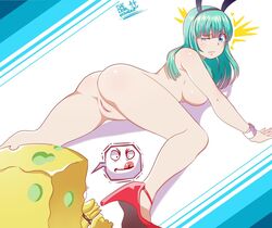 anthro ass blush breasts bulma_(bunny) bulma_briefs bunny_ears clitoris crossover dragon_ball dragon_ball_z furry genitals licking_lips lying lying_down naked nickelodeon nude nude_female pussy rear_view red_heels red_high_heels shounen_jump smooth_skin sponge spongebob_squarepants spongebob_squarepants_(character) surprised theironmountain tongue what rating:Explicit score:73 user:Bigfatpingas