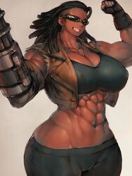 1girls abs barret_wallace big_breasts breasts cleavage dark-skinned_female dark_skin female female_only final_fantasy final_fantasy_vii fully_clothed fumio_(rsqkr) genderswap genderswap_(mtf) huge_breasts large_breasts looking_at_viewer muscles muscular muscular_female naughty_face rule_63 seductive seductive_smile smile solo thick_thighs wide_hips rating:Safe score:78 user:justausername