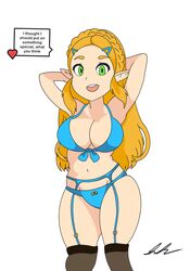 blue_panties bow_panties bra breasts breath_of_the_wild female_only french_braid garter_belt izai_ah panties princess_zelda the_legend_of_zelda white_background zelda_(breath_of_the_wild) rating:Questionable score:47 user:IzaiAH