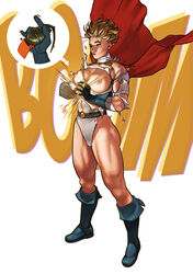 action_pose areolae athletic bare_legs belt biceps big_breasts blue_eyes boots breasts breasts_out busty dc dc_comics dima_ivanov explosion eyelashes female female_focus female_only gloves grenade hourglass_figure kara_zor-l karen_starr leotard muscle muscles muscular_female muscular_thighs navel nipples pinup power_girl ripped_clothing solo standing toned toned_female torn_clothes torn_leotard wardrobe_malfunction wide_hips rating:Explicit score:123 user:zardbob