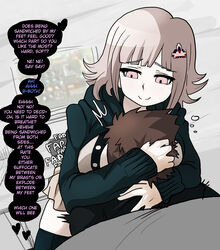 1boy 1girls assertive breast_smother breath_of_the_wild danganronpa danganronpa_2:_goodbye_despair english_text femdom footjob footjob_with_legwear gentle_femdom mosbles nanami_chiaki naughty_face nintendo_switch shoejob smile smothering sockjob sofa straight_hair super_danganronpa_2 tagme text twitching rating:Explicit score:289 user:poppet