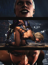 2girls 3d 3d_(artwork) age_difference ambiguous_penetration bit_gag blonde_hair bondage bound bound_arms bound_wrists cassie_cage cheopsfm doggy_style drool drooling female female/female female_only femdom forced gagged human lesbian mortal_kombat mortal_kombat_11 multiple_females multiple_girls netherrealm_studios nude older_female poster sex sex_toy sindel source_filmmaker strap-on uncensored younger_female yuri rating:Explicit score:99 user:Cheops