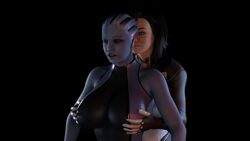 2girls 3d alien alien_girl animated big_breasts blender blue_skin breast_grab breasts clothed clothed_female female female_only fondling_breast huge_breasts human lesbian liara_t'soni mass_effect miranda_lawson no_sound simple_background tagme video yuri rating:Questionable score:63 user:waza123