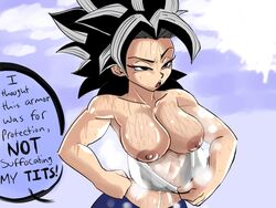 1girls armor big_breasts black_eyes black_hair breasts breasts_out caulifla dragon_ball dragon_ball_super female female_only female_saiyan huge_breasts light-skinned_female light_skin long_hair muscular muscular_female musk musk_clouds musky pseudocel saiyan smell smelly solo spiky_hair steam steamy sweat sweatdrop sweating sweaty uncensored universe_6/universe_7 universe_6_saiyan/universe_7_saiyan rating:Explicit score:125 user:Kaiokenx34