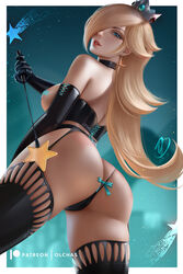 1girls ass big_ass big_breasts blonde_hair breasts cleavage dominatrix elbow_gloves female female_focus female_only gloves horny large_breasts latex latex_gloves looking_at_viewer looking_back mario_(series) naked nintendo nude nude_female olchas only_female panties princess_rosalina solo solo_female super_mario_galaxy thighhighs rating:Questionable score:628 user:justausername