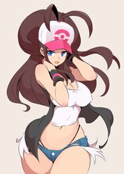 1girls abs alternate_breast_size ass belly big_ass big_breasts big_butt black_panties blue_eyes breasts brown_hair butt cleavage clothed eye_contact female female_only fully_clothed hat hilda_(pokemon) hips huge_ass huge_breasts huge_butt human large_ass large_breasts large_butt long_hair looking_at_viewer midriff nac000 navel nintendo nipple_bulge panties pokemon pokemon_bw ponytail shirt shorts smile solo solo_female standing sweatband thick thick_ass thick_thighs thighs tongue vest white_shirt wide_hips rating:Safe score:260 user:Thicc_Hilda