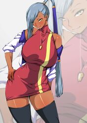 big_breasts code_geass dark-skinned_female dark_skin donson female female_only gym_teacher huge_breasts long_hair mature_female naughty_face ponytail seductive seductive_smile smile solo solo_female solo_focus thick_thighs thighhighs villetta_nu white_hair rating:Explicit score:152 user:Reizo40