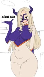 1girls big_ass big_breasts blonde_hair bodysuit coffing_(artist) giantess hero_outfit_(mha) huge_breasts long_hair mask mount_lady my_hero_academia open_mouth yuu_takeyama rating:Explicit score:135 user:TogaTic