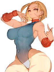 1girls blonde_hair breasts cammy_white capcom female fumio_(rsqkr) highleg_leotard large_breasts leotard light-skinned_female light_skin short_hair street_fighter thick_thighs wide_hips rating:Questionable score:157 user:Aeolus_HX