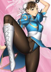 cameltoe capcom chinese_clothes chun-li crotch female female_only human kansuke legs long_legs pantyhose short_hair solo straight_hair street_fighter thick_thighs thighs wedgie rating:Questionable score:14 user:bot