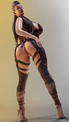 1girls 3d 3d_(artwork) anus ass big_ass big_breasts black_hair blender breasts cleavage dat_ass edenian female female_only garean high_heels huge_breasts large_breasts long_hair looking_at_viewer looking_back mortal_kombat mortal_kombat_11 pussy simple_background sindel solo standing two_tone_hair uncensored white_hair rating:Explicit score:135 user:justausername