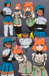 2girls android arms_behind_back ass bent_over breasts chocolate_and_vanilla ciel_soleil clothed color colored dark-skinned_female dark_skin dress edit eye_contact female female_only first_person_view gloves grin half-closed_eyes hand_on_hips hat head_mounted_display headset human jlullaby looking_at_viewer machine naughty_face penny_polendina pov ribbon robot rwby self_upload shirt short_hair skirt small_breasts smile source_request standing thick_thighs thighhighs third-party_edit visor vr watermark wide_hips wizmag rating:Safe score:442 user:WiZMaG