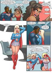 1boy 3girls amazon black_hair blonde_hair blue_eyes blush breasts calvin_ellis cleavage comic dark-skinned_male dark_skin dc dc_comics dialogue diana_prince english_text flirting interracial john_persons justice_league kara_danvers kara_zor-el karen_starr large_breasts long_hair muscular_female muscular_male page_4 ponytail power_girl rabies-t-lagomorph seductive short_hair skirt supergirl superman superman_(series) tan_skin text themysciran voluptuous wonder_woman wonder_woman_(series) rating:Explicit score:132 user:__Robin__