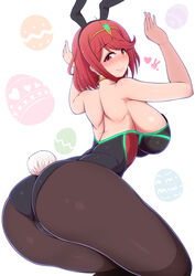 1girls big_ass big_breasts bunny_ears bunny_girl bunnysuit easter_egg female female_only latex looking_at_viewer looking_back nintendo pantyhose ponpo pyra red_eyes red_hair short_hair smile solo solo_female solo_focus thick_thighs xenoblade_(series) xenoblade_chronicles_2 rating:Questionable score:236 user:Reizo40