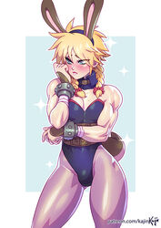 1boy ambush_(trap) androgynous blonde_hair blue_eyes blush bulge bunny_boy bunny_ears bunnysuit canon_crossdressing cloud_strife crossdressing femboy final_fantasy final_fantasy_vii girly kajinman male male_only solo thunder_head trap rating:Questionable score:225 user:justausername