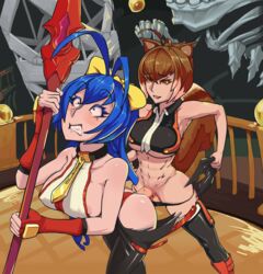 1futa 1girls abs ahe_gao anal animal_ears areola_slip big_ass big_butt big_penis big_testicles blazblue blue_hair bottomless boxman breasts canon_genderswap futa_on_female futanari large_breasts mai_natsume makoto_nanaya nipple_bulge nipples penis rape red_panties ripped_clothing sex shocked shocked_expression sideboob standing standing_sex surprised torn_clothes rating:Explicit score:189 user:NatsUza