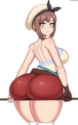 1girls ass ass_support atelier_(series) atelier_ryza big_ass big_breasts big_butt blush brown_eyes brown_hair bubble_ass bubble_butt butt clothed dat_ass drunkavocado fat_ass gloves hat huge_ass huge_thighs looking_at_viewer necklace red_shorts reisalin_stout short_hair shorts sideboob smile smiling solo thick_ass thick_thighs thighhighs tight_clothing tight_shorts white_background white_thighhighs wide_hips rating:Explicit score:304 user:Fove_vento