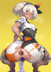 bea_(pokemon) clothed_female dark-skinned_female dark_skin female grey_hair high_resolution highres nintendo nuezou pivix_fanbox pokemon pokemon_ss short_hair solo_female video_game_character video_game_franchise rating:Explicit score:127 user:Darblue3