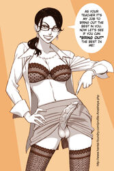 1futa 2d 2d_(artwork) anasheya balls black_and_white bra bracelet breasts brown_hair brown_hair_futa cleavage curvy earrings english_dialogue english_text erection erection_under_clothes erection_under_skirt fingernails futa_only futa_teacher futadom futanari glasses greyscale grin hentai_foundry intersex large_breasts lida_martinazzi lingerie looking_at_viewer necklace no_panties original penis penis_out penis_under_clothes penis_under_skirt pointing_at_own_penis precum skirt skirt_lift smile solo solo_futa speech_bubble stockings talking_to_viewer teacher text thighhighs uncensored veins rating:Explicit score:519 user:4EvRCool