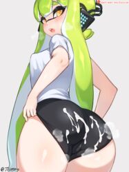 1girls agent_3_(splatoon) ass bike_shorts breasts cum female female_only inkling inkling_girl jtveemo looking_at_viewer looking_back nintendo solo solo_female splatoon steam thick_thighs tight_clothing wide_hips rating:Explicit score:296 user:aBoredPervert