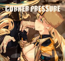 areolae aseiusx belt belt_buckle blonde_hair blowjob blue_eyes breasts breasts_out clothed_female clothed_male clothed_sex fellatio guilty_gear guilty_gear_strive hair_bondage hat long_hair long_sleeves millia_rage nipples open_shirt penis saliva_trail testicle_grab zato-1 rating:Explicit score:125 user:BillyJoe