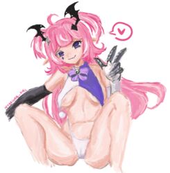  bell belly belly_button blue_eyes breasts cameltoe camila_(vtuber) claws clown_girl crouching crouching_female elf_ears female female_human female_only gloves imp indie_virtual_youtuber interweb-girl interweb_girl jester light-skinned_female long_gloves nipple_outline nipples_visible_through_clothing open_legs peace_sign pink_hair pink_hair_female pointy_ears purple_eyes self_upload smile smiling smug smug_face solo_female stomach thick_thighs thighs tummy twintails underboob underwear virtual_youtuber vtuber  rating:explicit score: user:interwebgirl