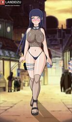 1girls blush embarrassed exhibitionism female female_focus fishnets footwear hyuuga_hinata landidzu long_hair male naruto naruto_shippuden no_pants outdoors panties purple_hair sandals shounen_jump tight_clothing violet_eyes walking rating:Questionable score:317 user:UnrealHarbor