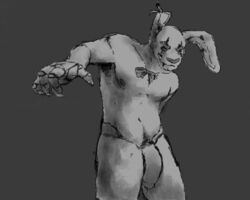 bowtie bunny_ears five_nights_at_freddy's flaccid flaccid_cock flaccid_penis furry male male_only monochrome naked solo solo_male springtrap springtrap_(fnaf) standing rating:Explicit score:10 user:Zember968