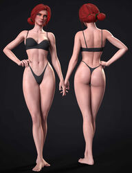 1girls ass black_background butt cd_projekt_red dat_ass double_bun eyeshadow female freckles ginger green_eyes grey_background looking_at_viewer pale-skinned_female petite red_hair redhead seductive_look skinny slim small_ass solo sonnedz sorceress the_witcher_(series) the_witcher_3:_wild_hunt tied_hair triss_merigold underwear yellow_eyes rating:Explicit score:35 user:Kokizi