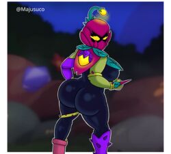 1girls ass back_view big_ass brawl_stars breasts lily_(brawl_stars) majusuco rating:Explicit score:37 user:Majusuco