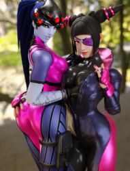 3d adeptusinfinitus ass ass_grab blender bodysuit breast_grab breasts cleavage drill_hair eyepatch female female_only gloves juri_han overwatch ponytail purple_eyes skin_tight smile street_fighter suggestive thighs widowmaker yellow_eyes rating:Questionable score:54 user:boobel