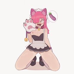 1girls bell_collar brawl_stars breasts_out cat_ears colette_(brawl_stars) female female_only kneeling maid_uniform paws pink_hair pinku_pawlette supercell xyraabs rating:Explicit score:128 user:ermokbuddy