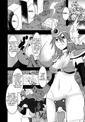 clothing comic da_hootch doujinshi dragon_quest dragon_quest_iii female medium_breasts monochrome onna_senshi_futari_tabi shindou_l soldier_(dq3) unconvincing_armor warrior rating:Explicit score:10 user:Pornslayer