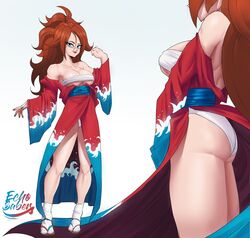 1girls android android_21 android_21_(human) big_ass big_breasts blue_eyes blue_nails brown_hair dragon_ball dragon_ball_fighterz echosaber female female_only fully_clothed kimono lipstick long_hair mature_female nail_polish nipples nipples_visible_through_clothing red_lipstick red_nails socks solo solo_female solo_focus thick_thighs rating:Explicit score:218 user:Deku51