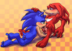 2boys blowjob blush echidna feet gay hedgehog holding_head inkbunny knuckles_the_echidna male male/male male_only naked penis plastron sex sonic_(series) sonic_the_hedgehog sonknux sucking yaoi rating:Explicit score:9 user:DaisukeVision