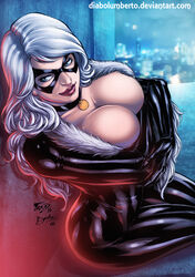 big_breasts black_cat_(marvel) bodysuit cedric_humbert cleavage ed_benes_studio felicia_hardy female female_only fred_benes long_hair marvel solo solo_female solo_focus spider-man_(series) white_hair rating:Explicit score:162 user:Deku51