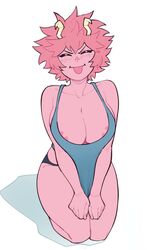 1girls areola_slip areolae big_breasts black_sclera blush boku_no_hero_academia breasts cleavage cute female female_only full_body huge_breasts kneeling mina_ashido my_hero_academia nip_slip nipple_slip nipples_visible_through_clothing pink_hair pink_skin solo solo_female solo_focus squinting stretching_shirt suoiresnu tank_top tongue_out rating:Explicit score:788 user:Deku51