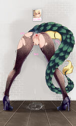 1girls anus ass blonde_hair dragon_girl dragon_tail dripping female female_only high_heels kicchou_yachie kurokan_(kokkyou_oudan) pussy steam stuck stuck_in_wall tail torn_clothes touhou wet rating:Explicit score:75 user:gfgfdgfgd