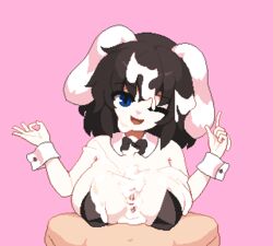 2d 2d_animation animal_humanoid animated anthro big_breasts black_hair blue_eyes bodily_fluids breasts bunny_costume clothing costume cum cum_between_breasts cum_on_breasts cum_on_face duo edit edited ejaculation_between_breasts faceless_male female first_person_view furry furry_female genital_fluids genitals gif hair huge_breasts human humanoid lagomorph lagomorph_humanoid leporid_humanoid looking_at_viewer low_res male mammal mammal_humanoid necktie paizuri penis pixel_animation pixel_art rabbit_humanoid sex short_playtime solo_focus straight takorin tewi_inaba third-party_edit titfuck touhou uncensored video_games rating:Explicit score:467 user:ewtq9