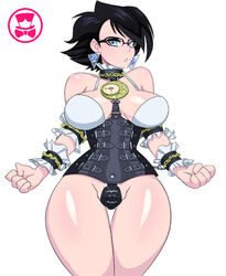 bayonetta bayonetta_(character) bayonetta_2 big_breasts black_hair female female_only glasses mature_female mole_under_mouth schpicy short_hair solo solo_female solo_focus witch rating:Explicit score:100 user:Ponic5